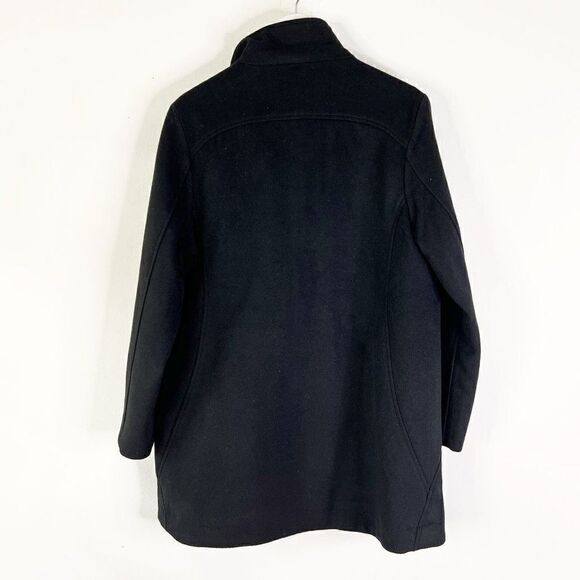 Pendleton Black Funnel Neck Full Zip Mid Length Wool Coat - Picture 3 of 11